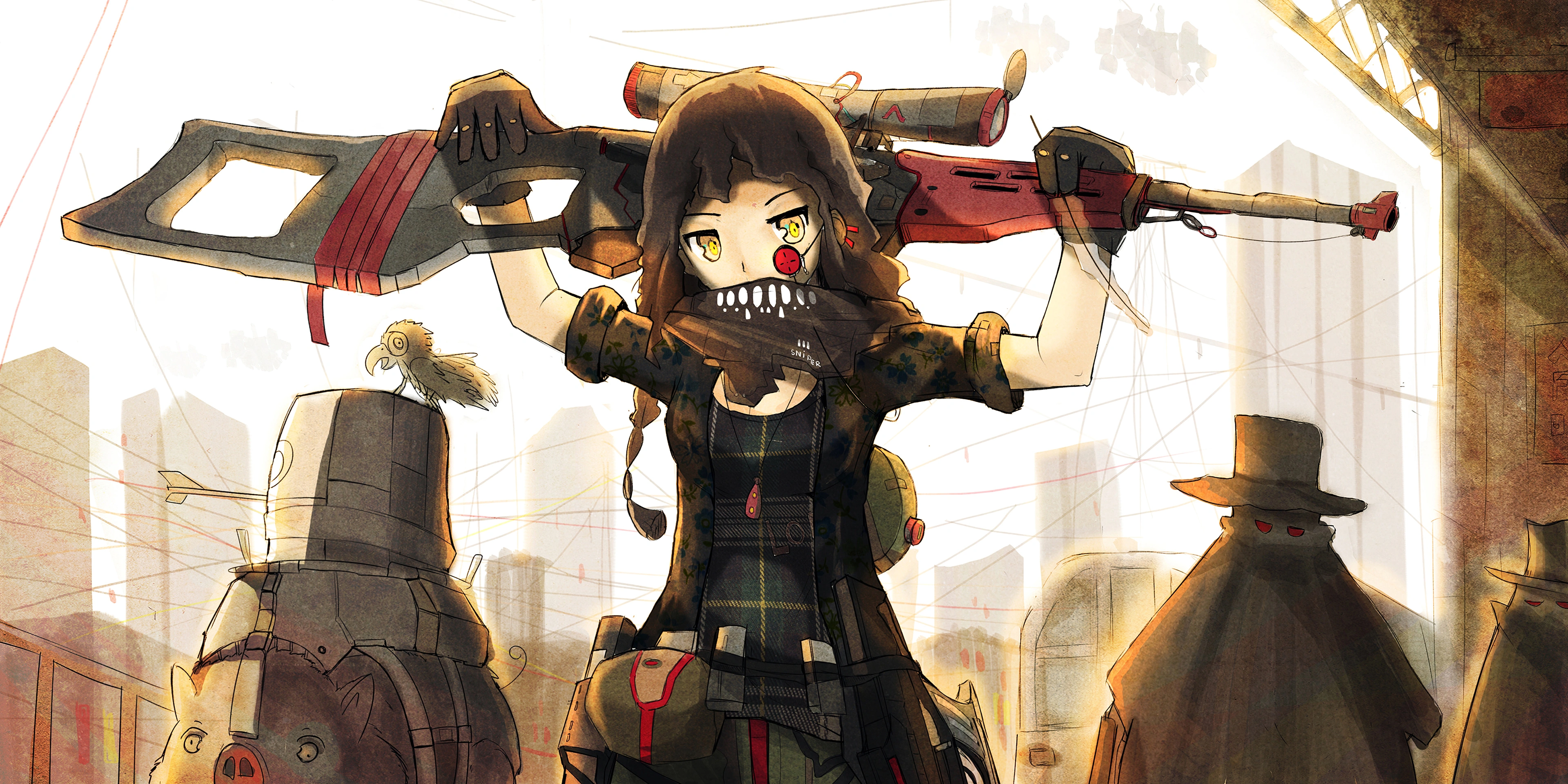 anime girls artwork sniper rifle original character 1696778081