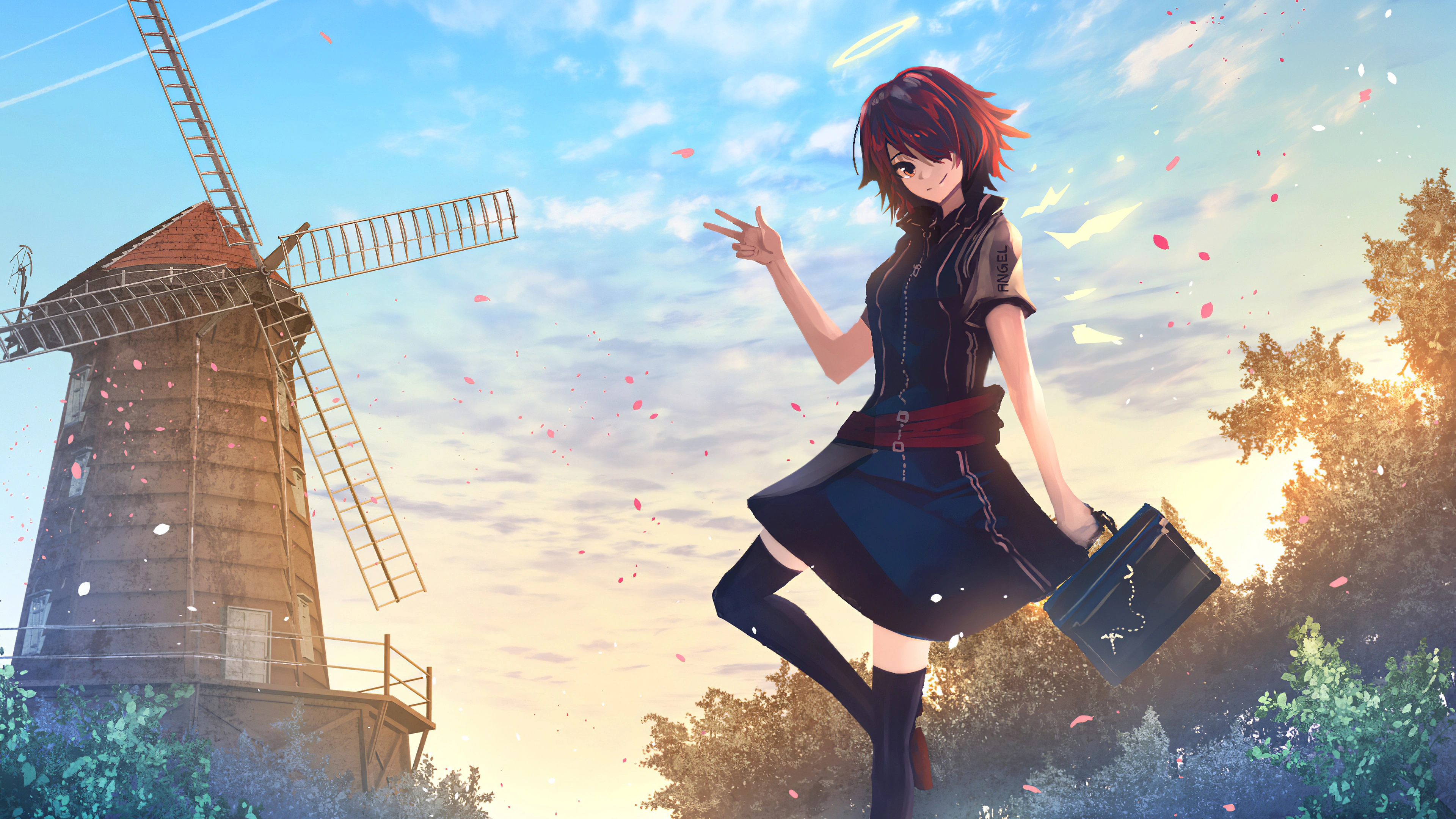 exusiai arknights windmill anime girl 4k 1696788259