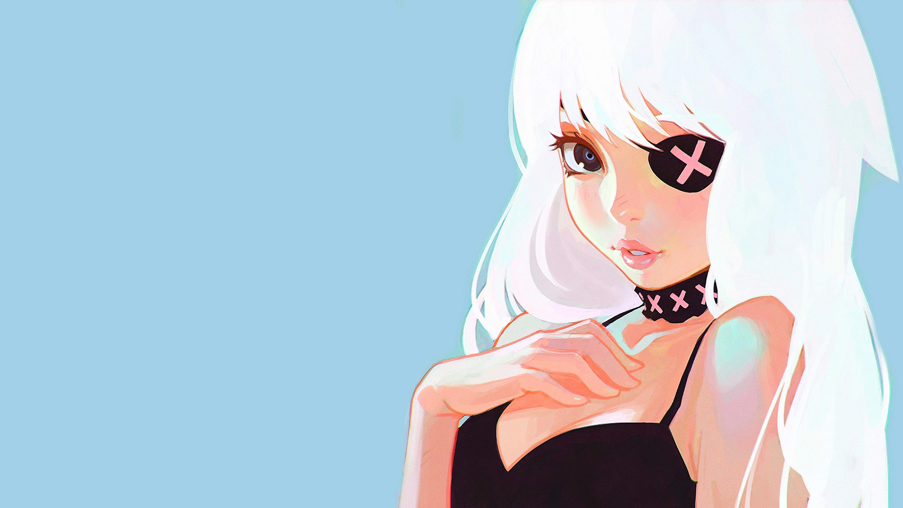 eye patch anime girl illustration anime 4k 1696778082