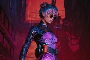 cyberpunk 2077 city girl with sword 4k qj.jpg
