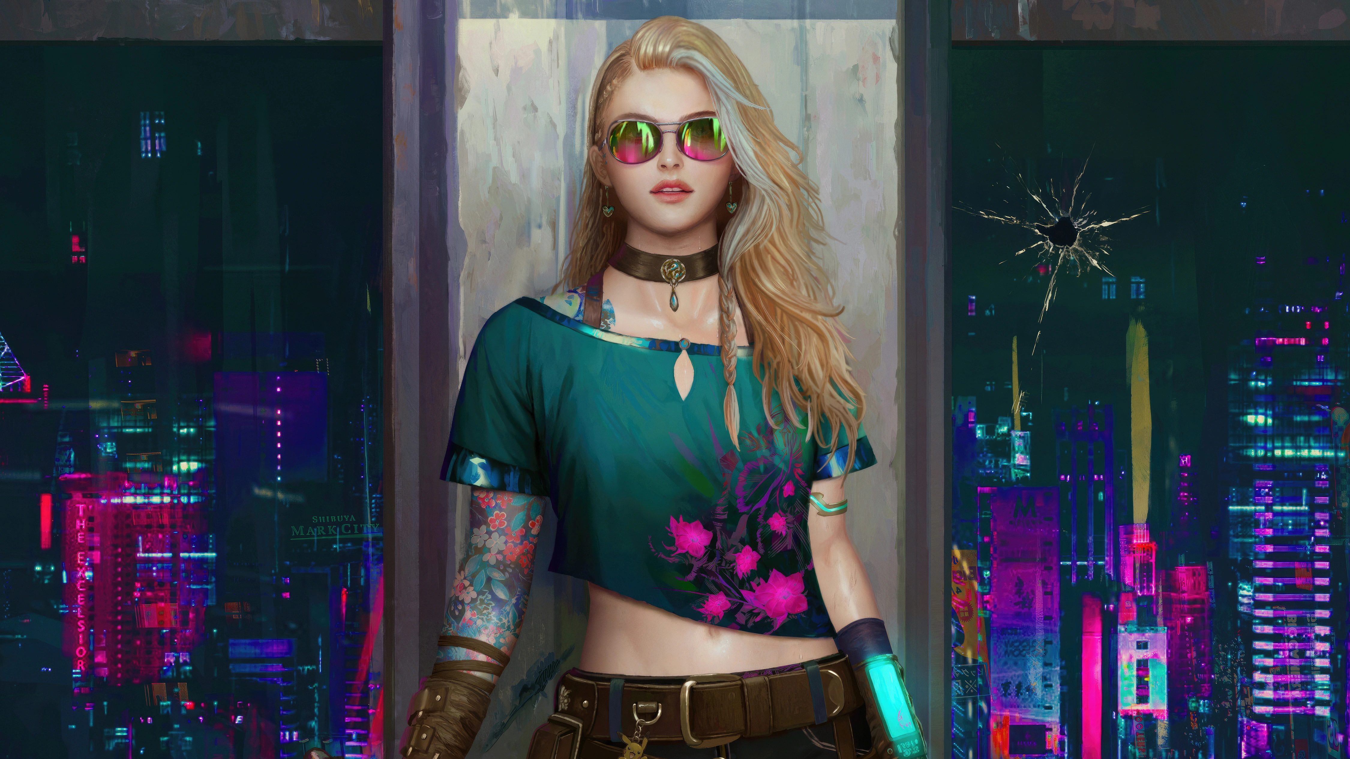 blonde girl in city lights cyberpunk 3s.jpg
