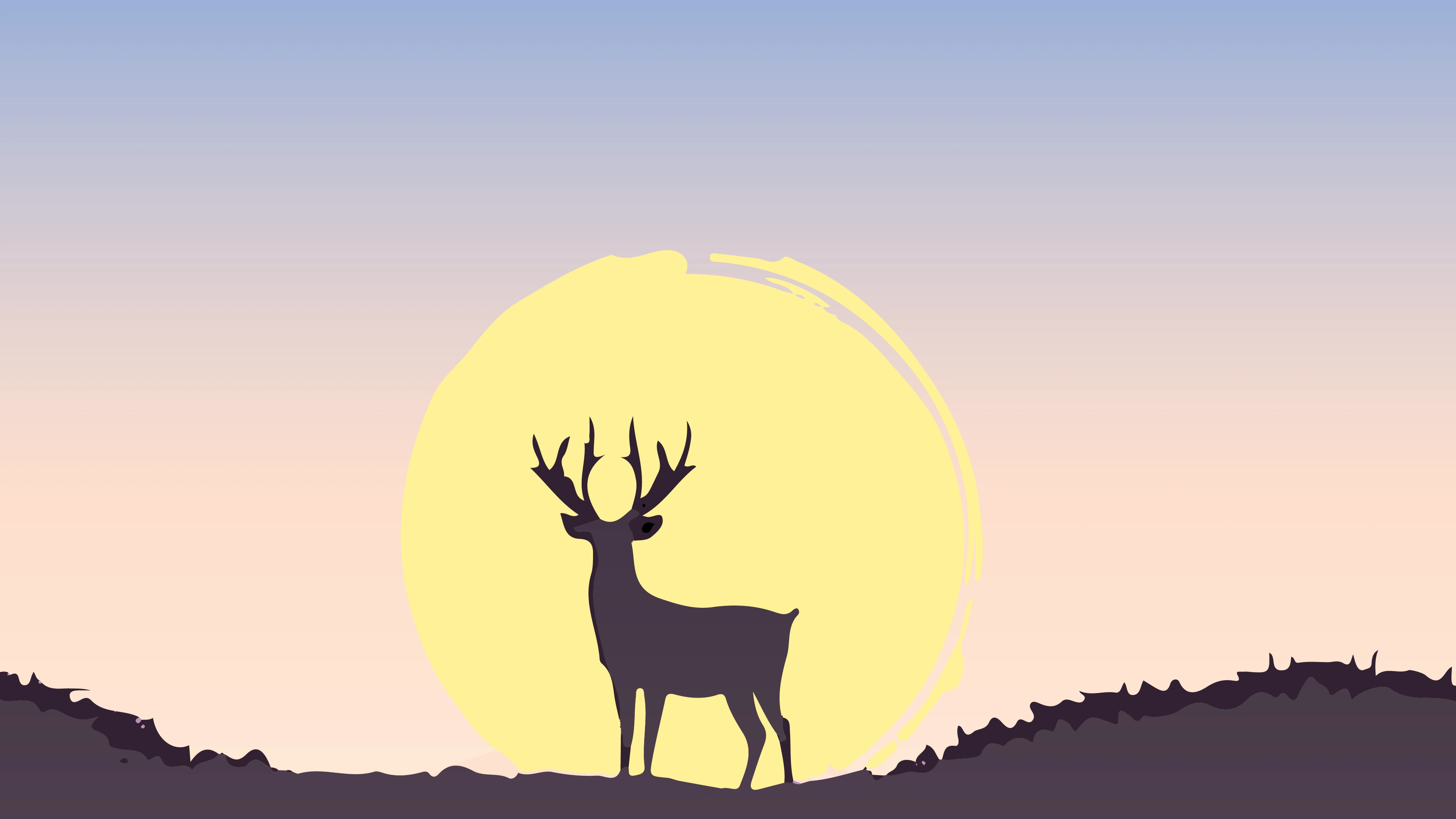 deer at sunset minimal 4k 5q.jpg
