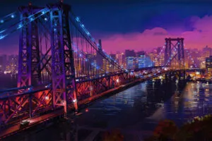 williamsburg bridge new york digital art 4k qp.jpg