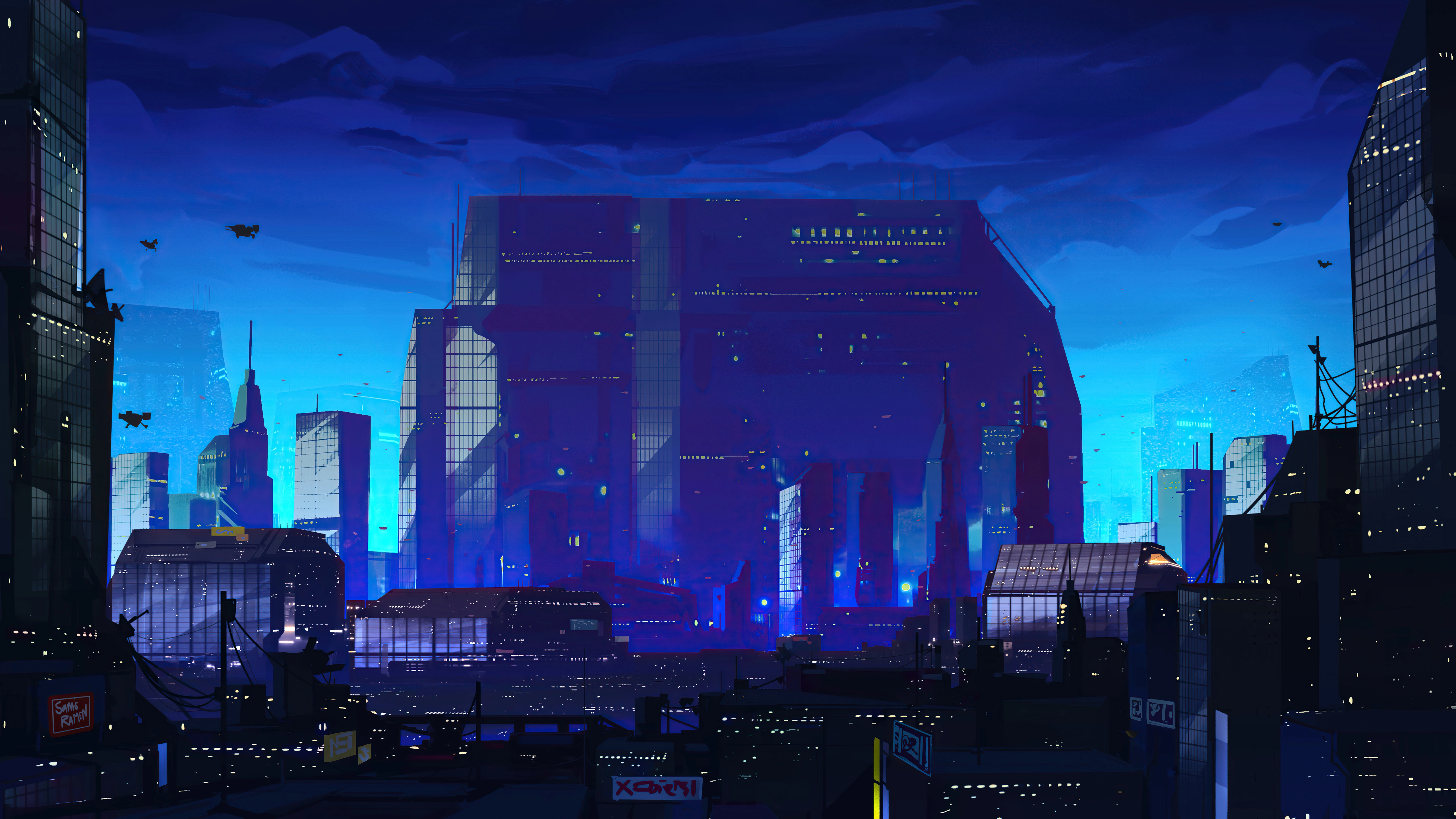 city futuristic morning blue sense 5k qg.jpg