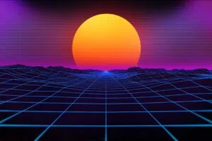 cyberpunk sunset grid mountains sun dark design 5t.jpg