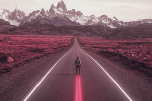 road neon lights man mountain pink 5k qg.jpg